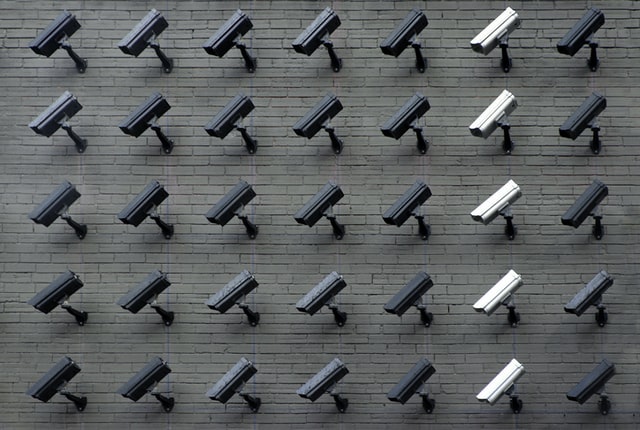 surveillance cameras on wall