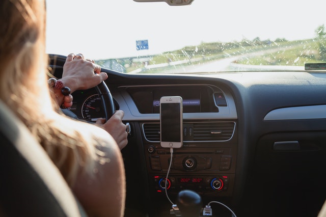 girl driving car